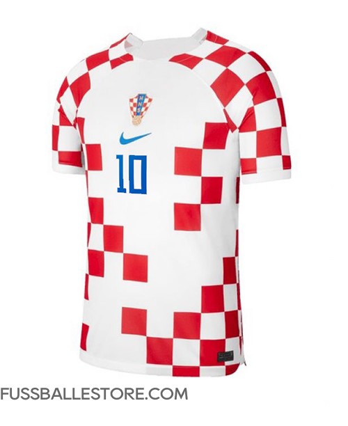 Günstige Kroatien Luka Modric #10 Heimtrikot WM 2022 Kurzarm